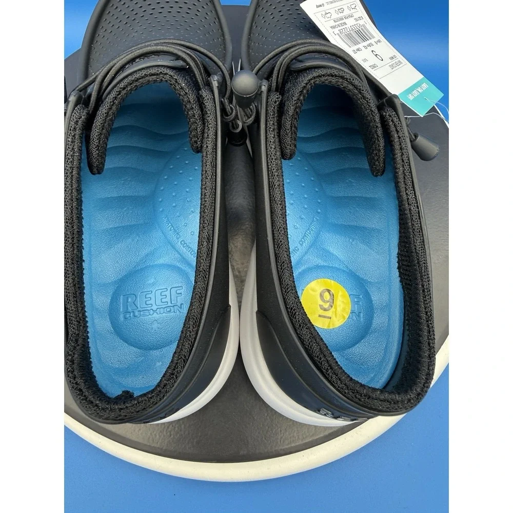 Reef Water Coast Mens Size 9 Black Lightweight Waterproof Slip On Boat Shoes NEW